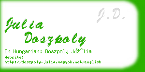 julia doszpoly business card